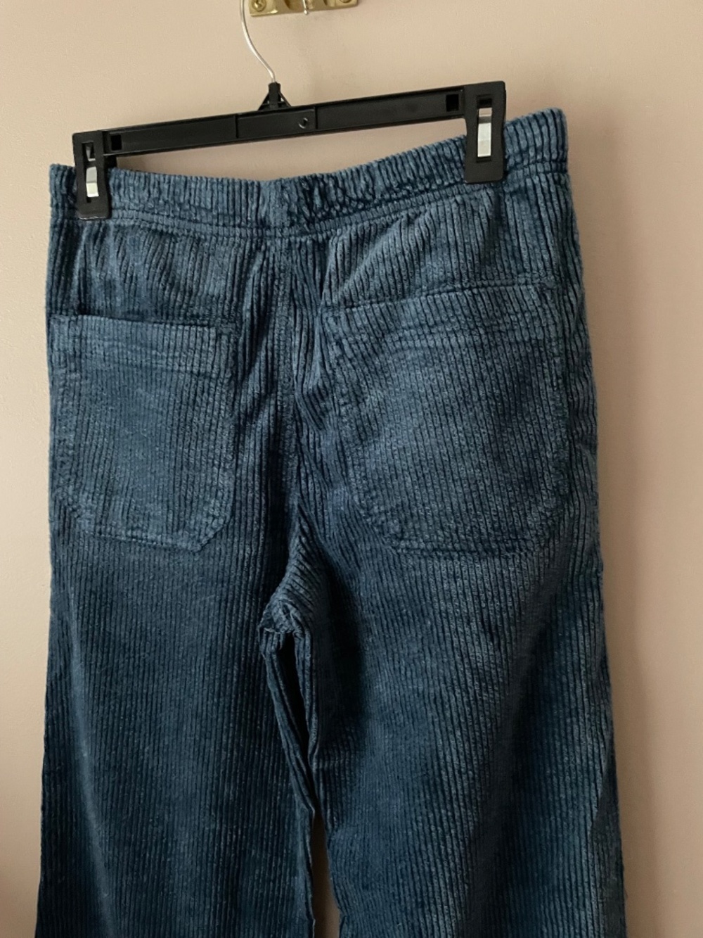 Anthropologie Pilcro Plush Corduroy High-Rise Pull-On Flare Pants BLUE nwt S - Picture 9 of 9